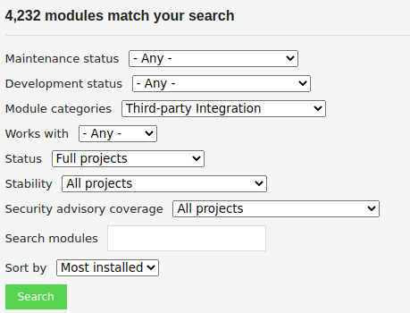 Drupal Third-party integration modules