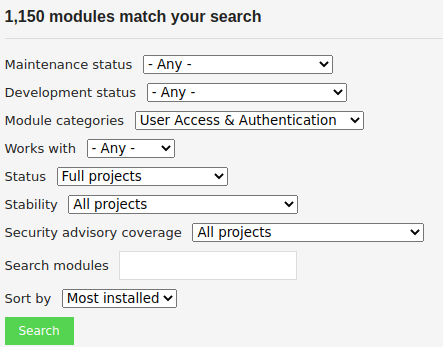 Drupal User Access & Authentication Modules