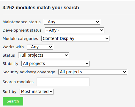 Drupal Content Display Modules