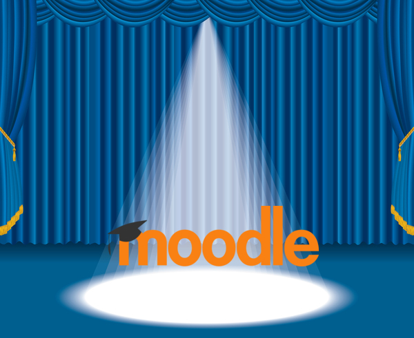 scène avec projecteur sur le logo Moodle