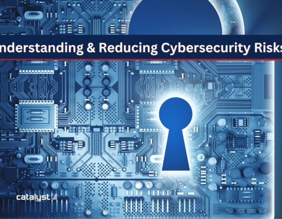 Blog cover image. Text reads, Understanding and reducing cybersecurity risks.